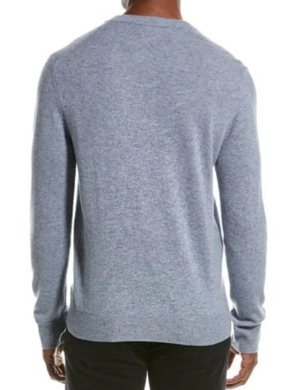 Qi New York Cashmere/Wool Men's Blue V-Neck Sweater